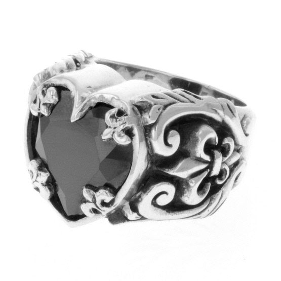 king baby black heart cz ring