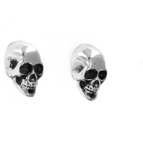 king baby silver skull earrings