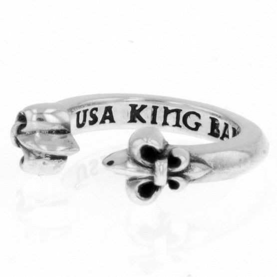 Open Ring with Fleur De Lis