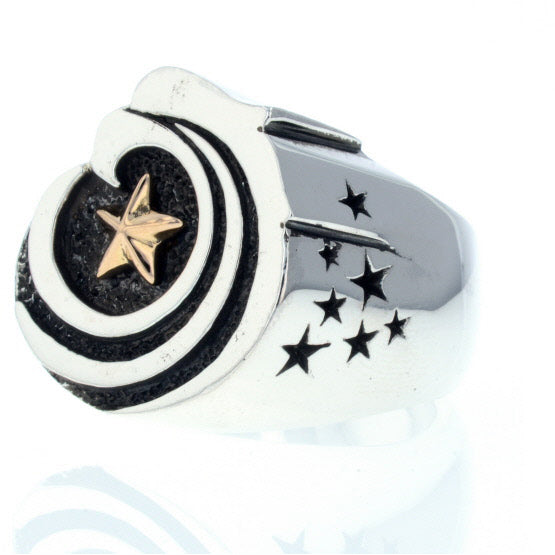 Eagle Star Signet Ring with Gold Star