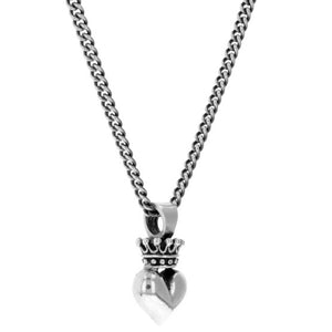 king baby 3d crowned heart pendant