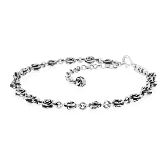 king baby silver rose anklet