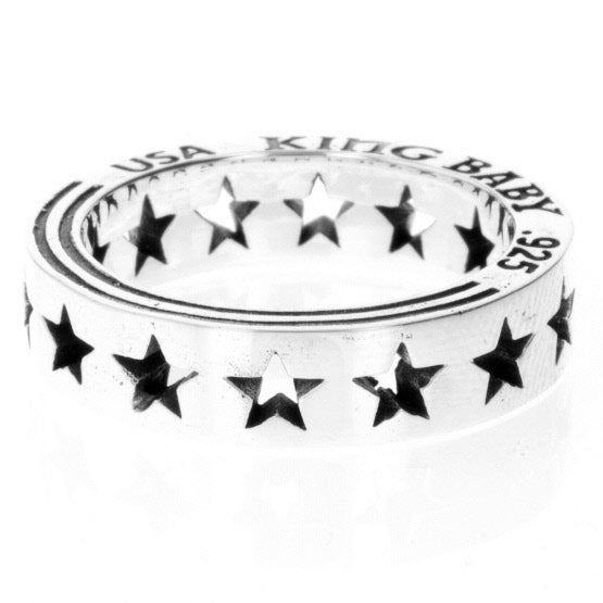 king baby silver pierced star ring