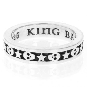 king baby men's star and skull ring
