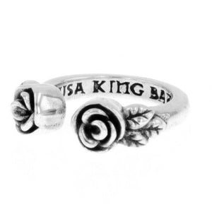 king baby open ring with roses