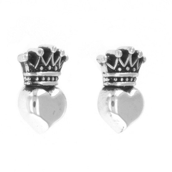 Baby Crowned Heart Post Earrings