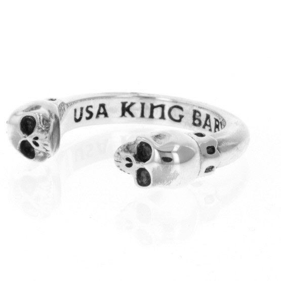 king baby open ring with skulls