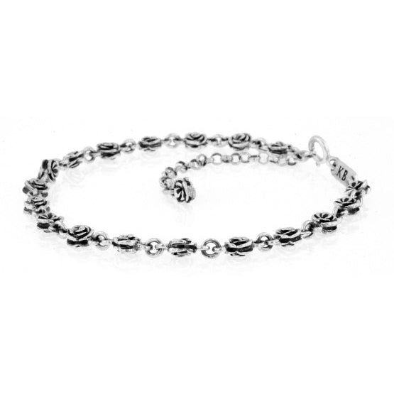 king baby silver rose anklet