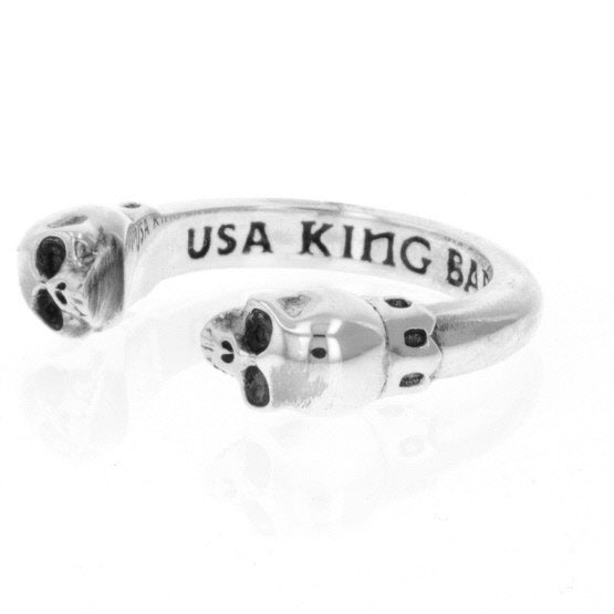 king baby open ring with skulls