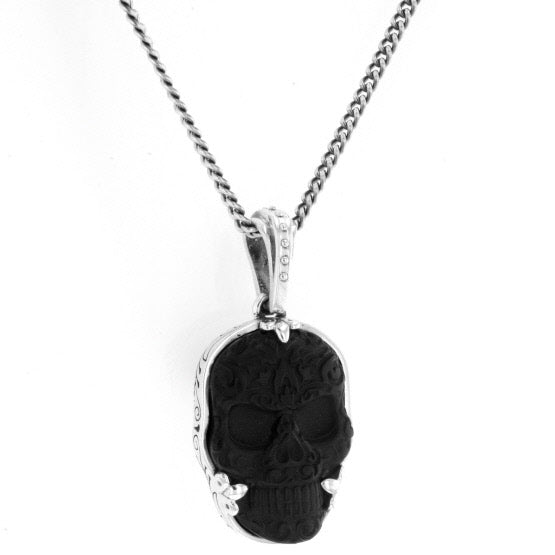 King Baby Jet Baroque Skull Pendant