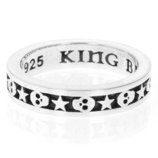 king baby men's star and skull ring