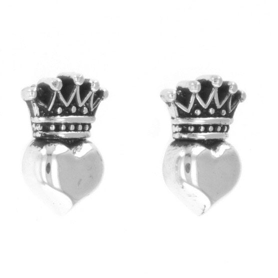 Baby Crowned Heart Post Earrings