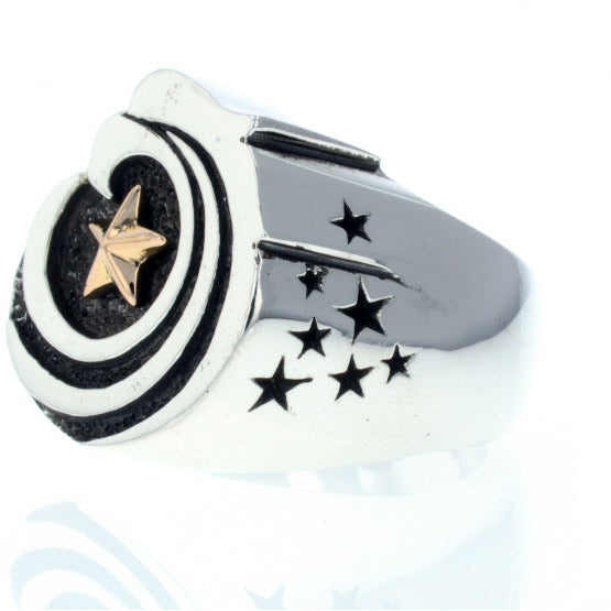 Eagle Star Signet Ring with Gold Star