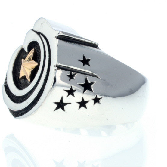 Eagle Star Signet Ring with Gold Star