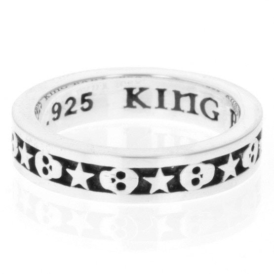 king baby men's star and skull ring