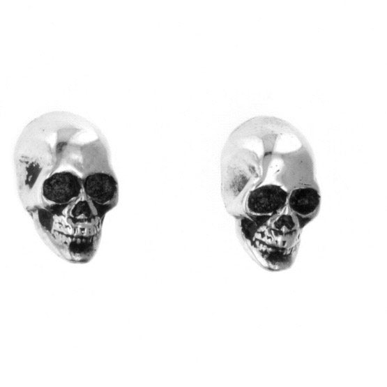 king baby silver skull earrings