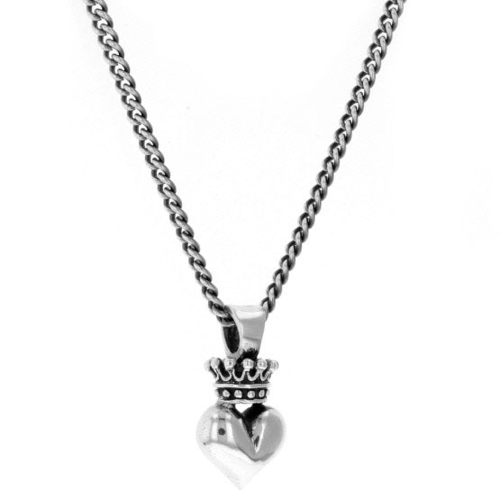 king baby 3d crowned heart pendant