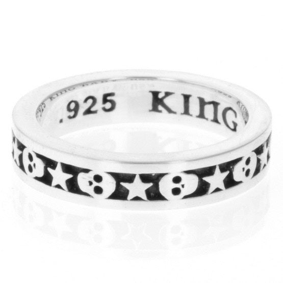king baby men's star and skull ring