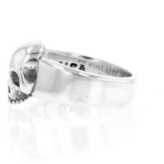 king baby silver skull ring