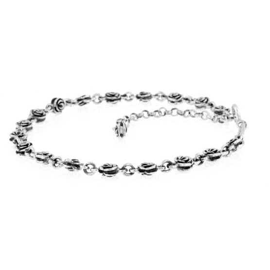 king baby silver rose anklet