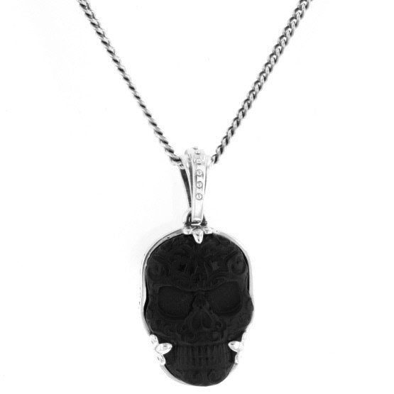 King Baby Jet Baroque Skull Pendant