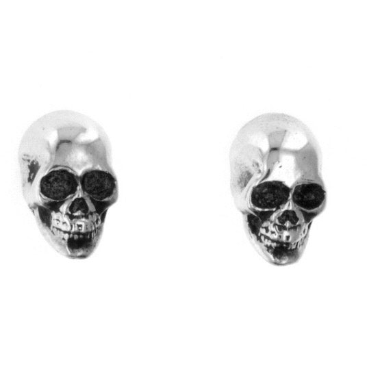 king baby silver skull earrings