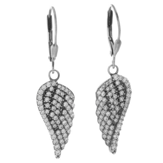 Pave CZ Wing Earrings