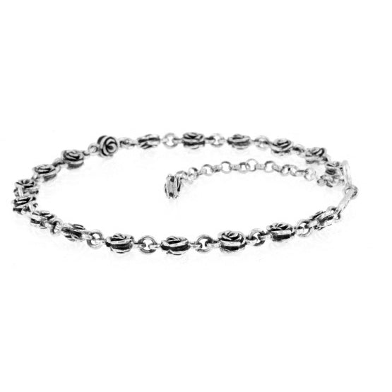 king baby silver rose anklet