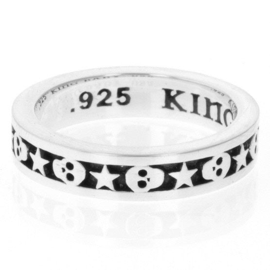 king baby men's star and skull ring