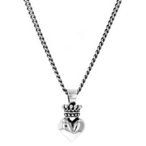 king baby 3d crowned heart pendant