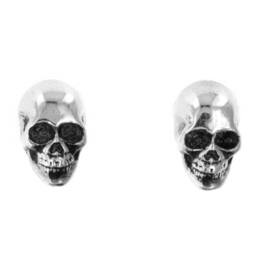 king baby silver skull earrings