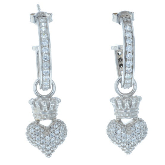 king baby crowned heart earrings