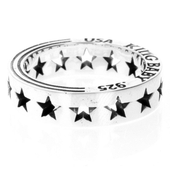 king baby silver pierced star ring