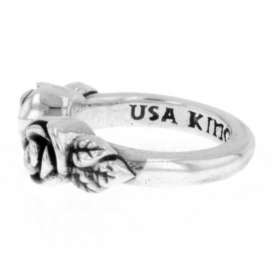 king baby open ring with roses