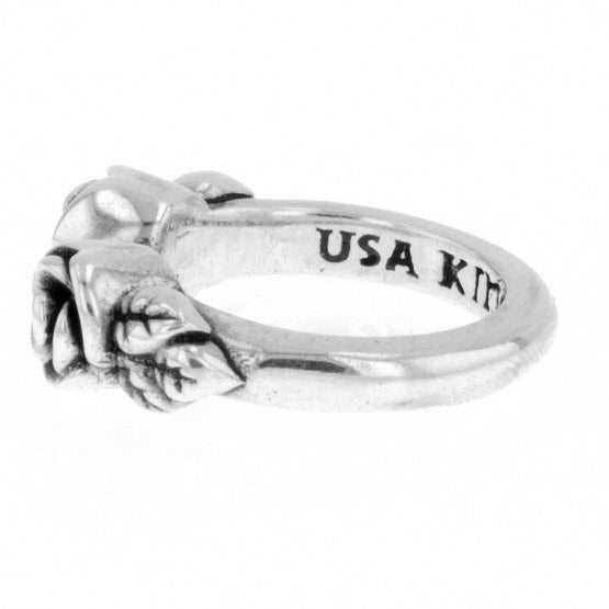 king baby open ring with roses