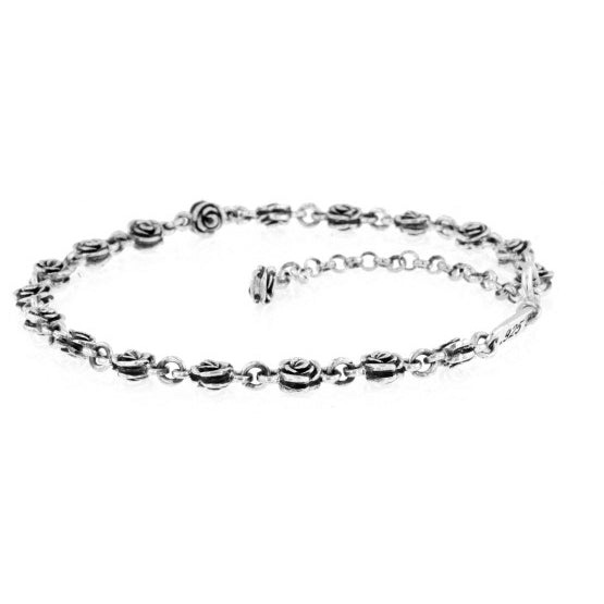 king baby silver rose anklet