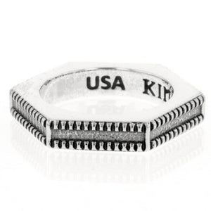 King Baby Hexagon Stackable Ring with Coin Edge
