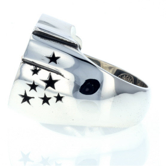 Eagle Star Signet Ring with Gold Star