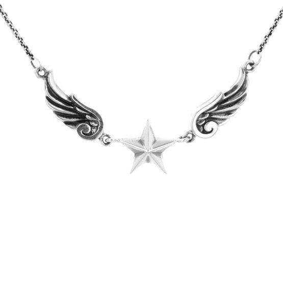 king baby wing star necklace