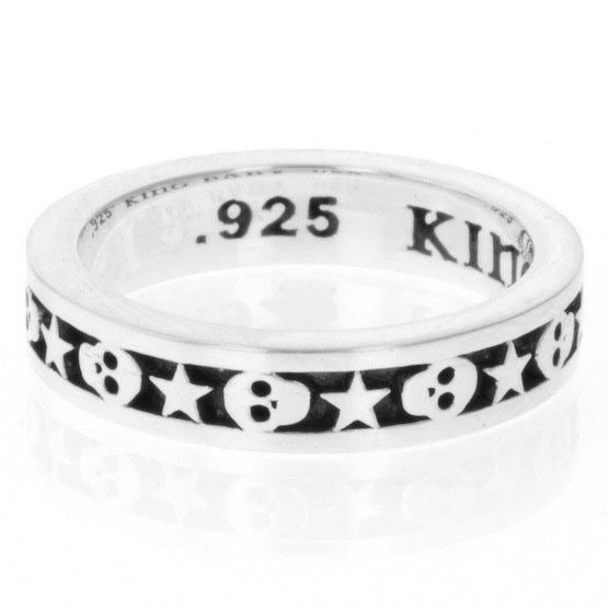 king baby men's star and skull ring