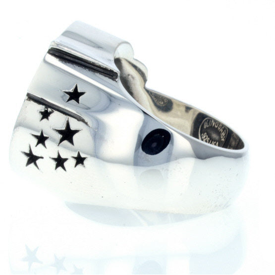 Eagle Star Signet Ring with Gold Star