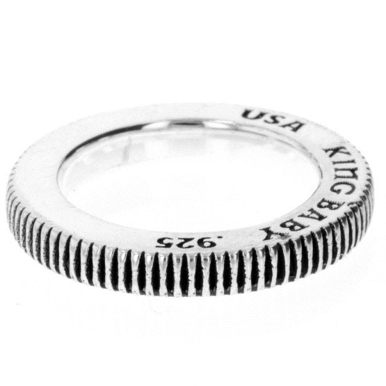 king baby men's silver coin ring