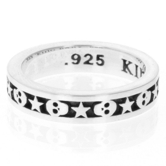 king baby men's star and skull ring