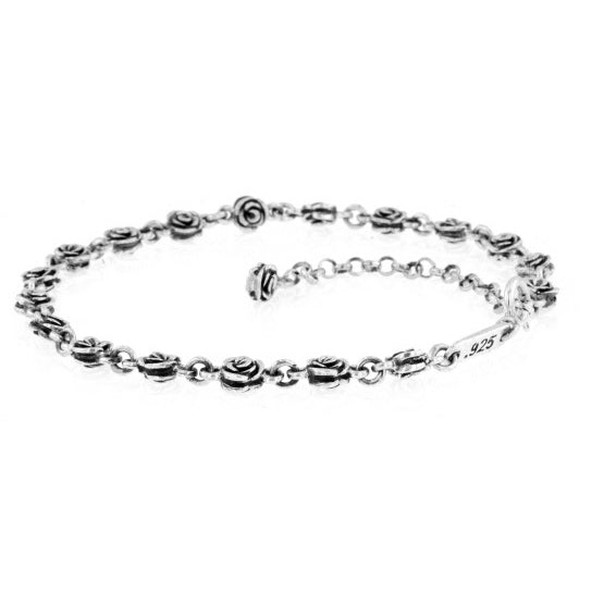 king baby silver rose anklet