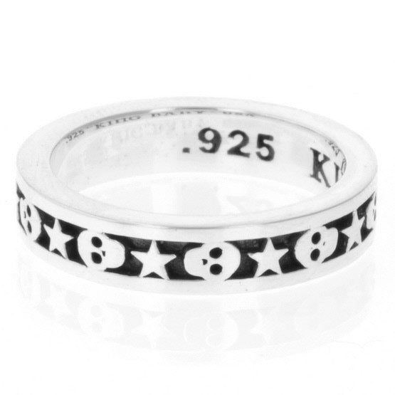 king baby men's star and skull ring