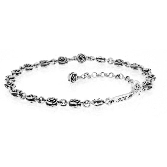 king baby silver rose anklet