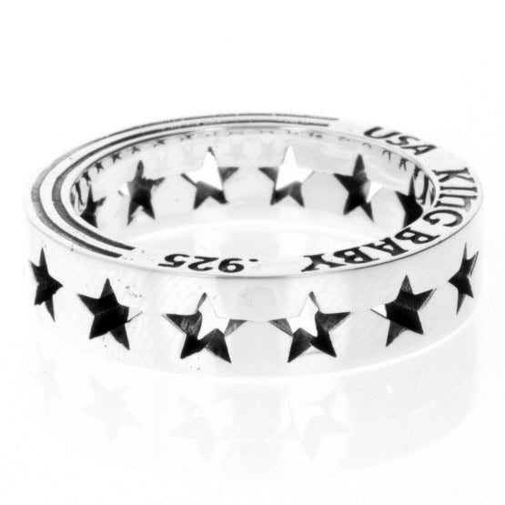 king baby silver pierced star ring