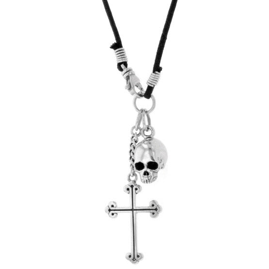 King Baby Hamlet Skull and Cross Pendant 