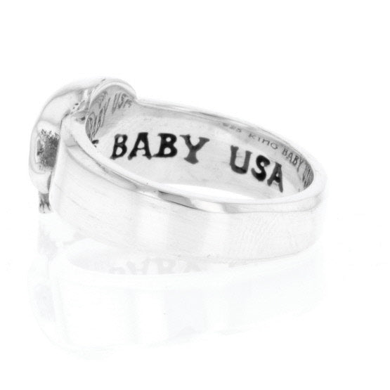 king baby silver skull ring