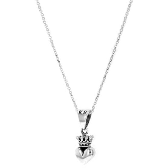 king baby micro crowned heart pendant